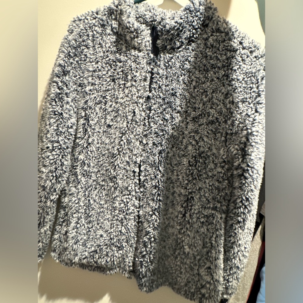 Emily B small blue fur zip up jacket